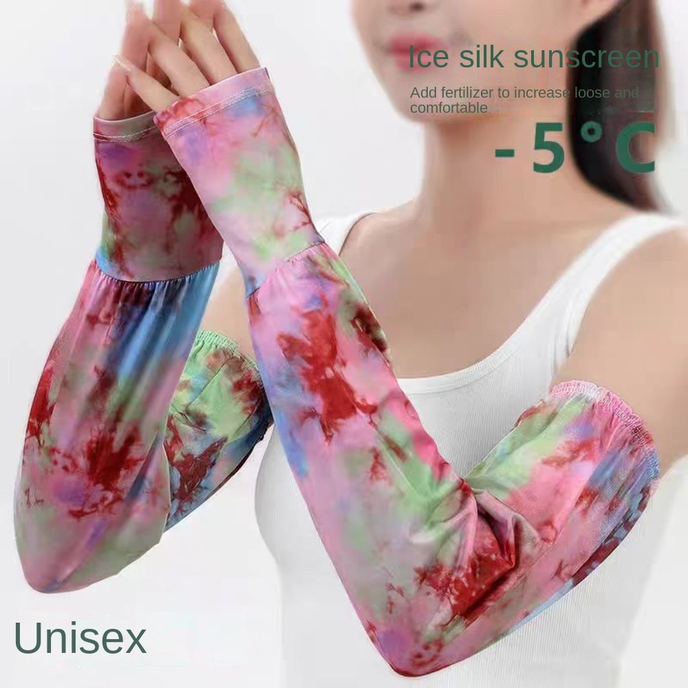 Cycling Gloves - Batik boyama uzun buz ipek kollu