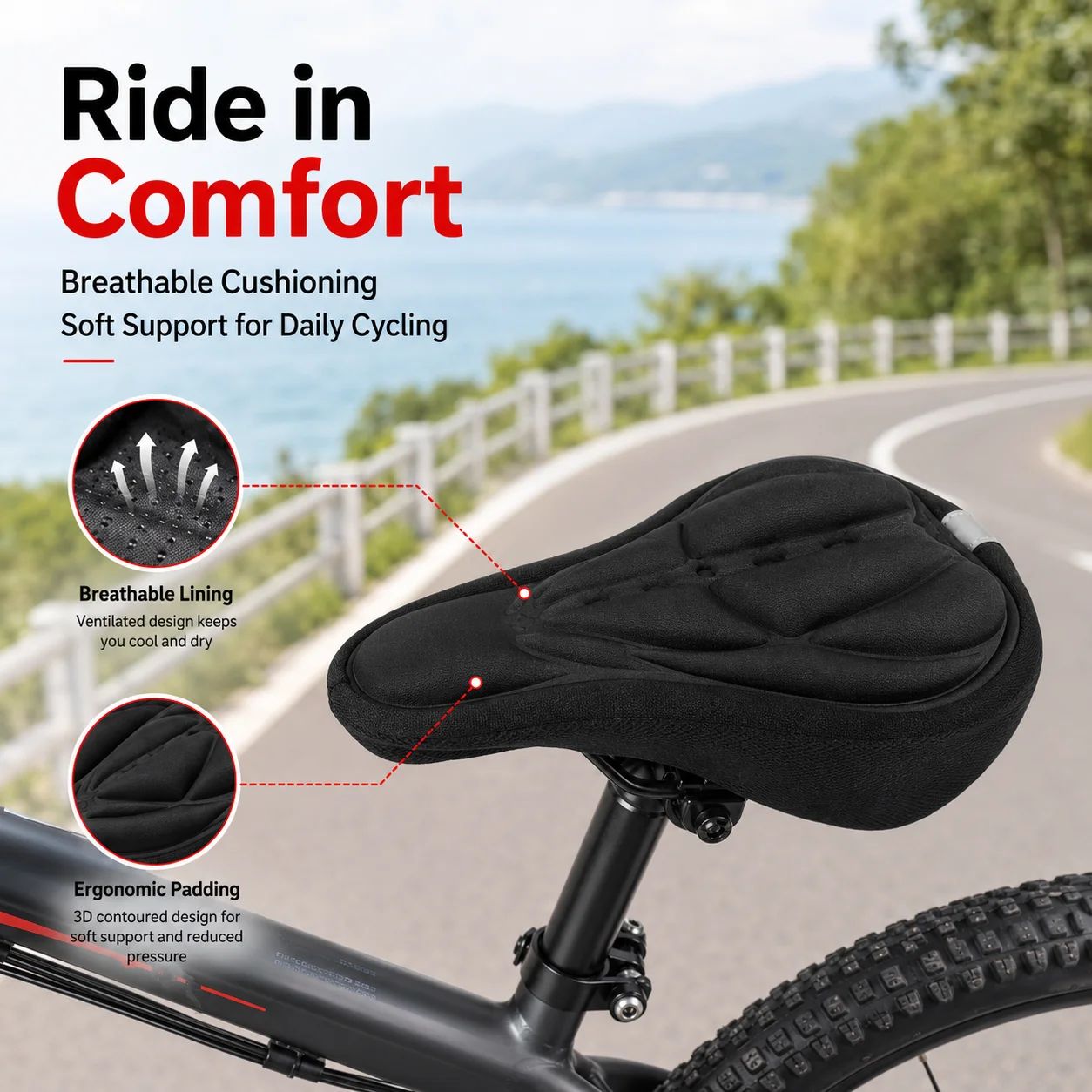 Xc Mtb Gear - 3D Yumuşak Köpük Yastıklı Bisiklet Sele