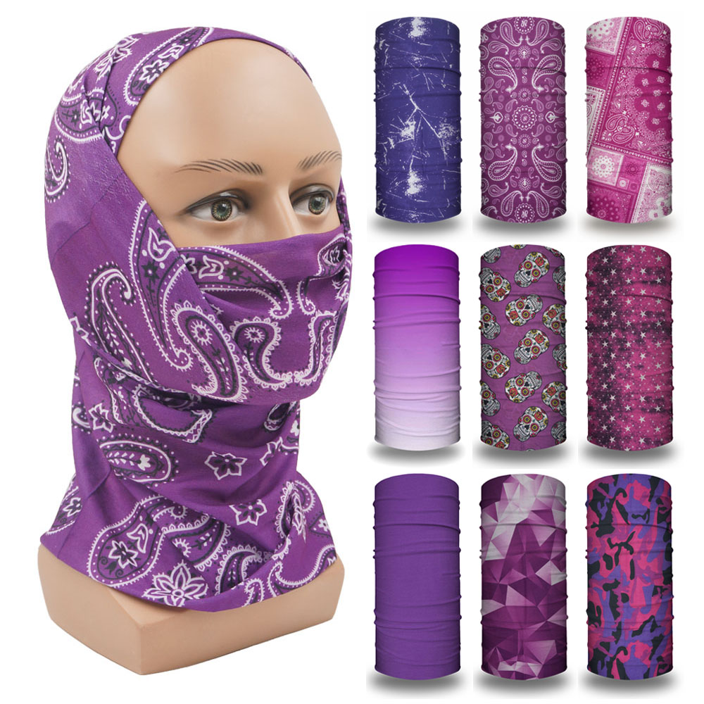 Cycling Gear For Women - Mor Balaclava Kadın Koşu Kamp Kafa